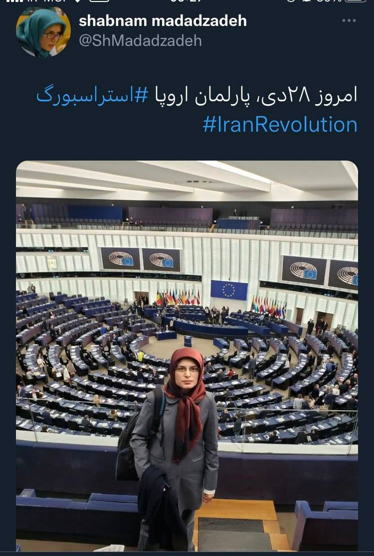 تصویر بحث‌برانگیز از شبنم مددزاده در پارلمان اروپا