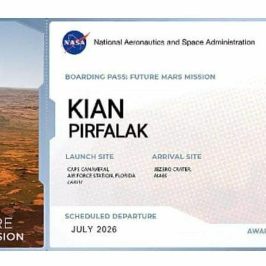 ناسا برای ‌کیان پیرفلک⁩ کارت عضویت صادر کرد