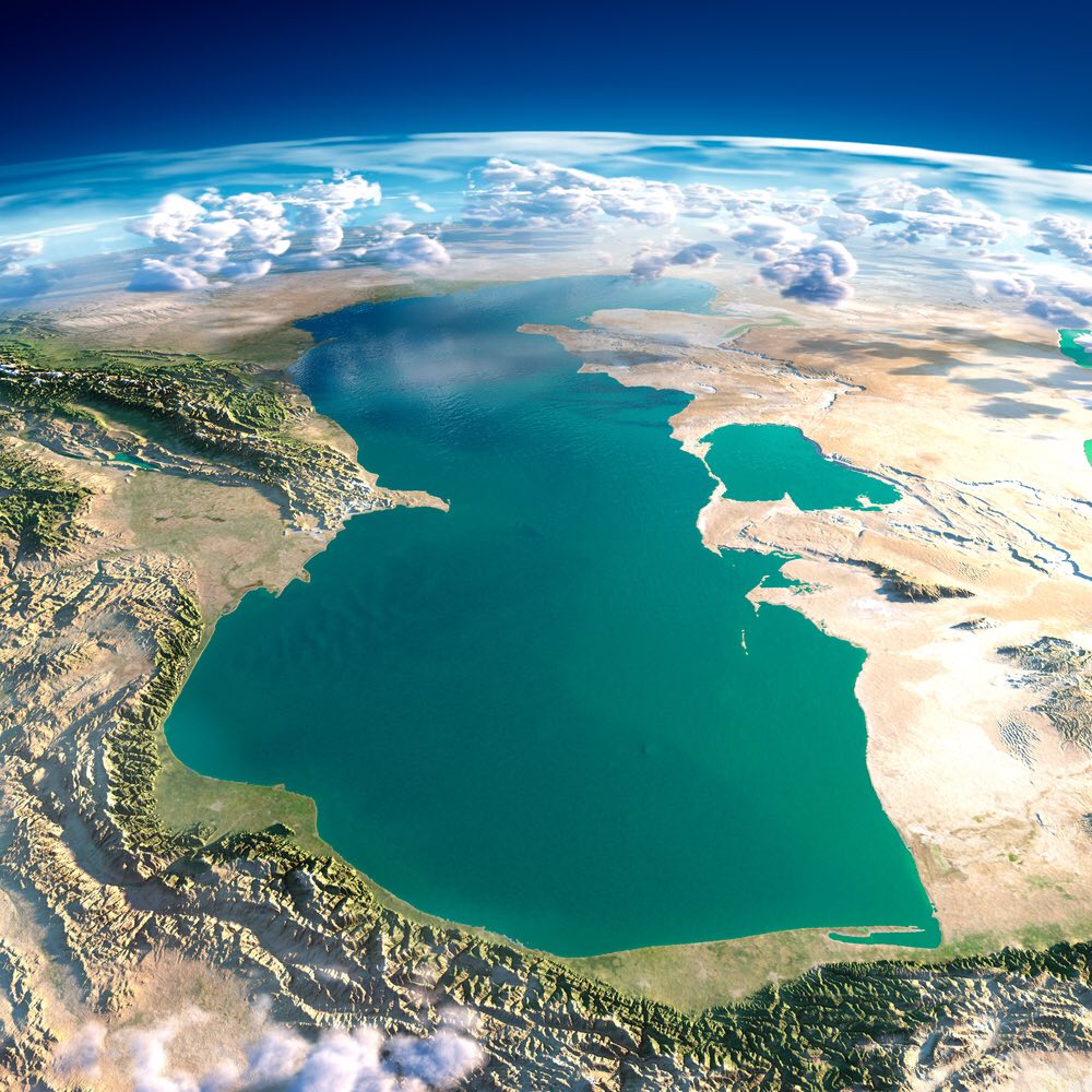 تصویر دیدنی دریای کاسپین از دوربین ماهواره 