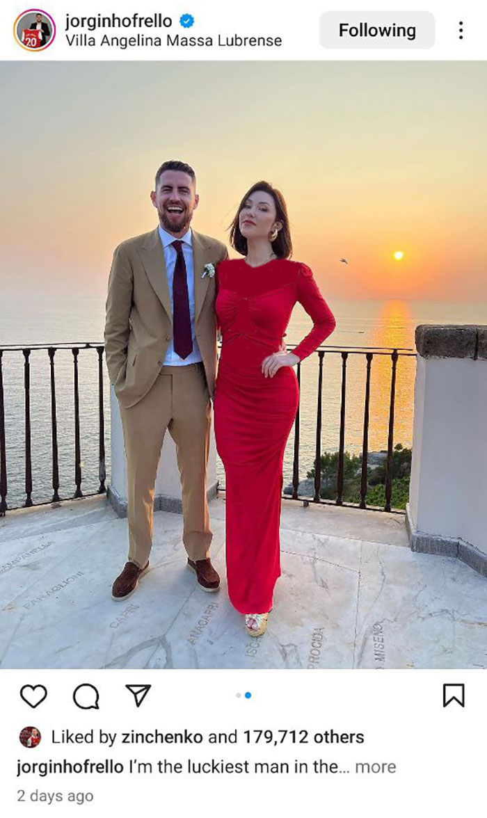 عکسی از ستاره خوش‎‌تیپ ایتالیایی به همراه همسرش