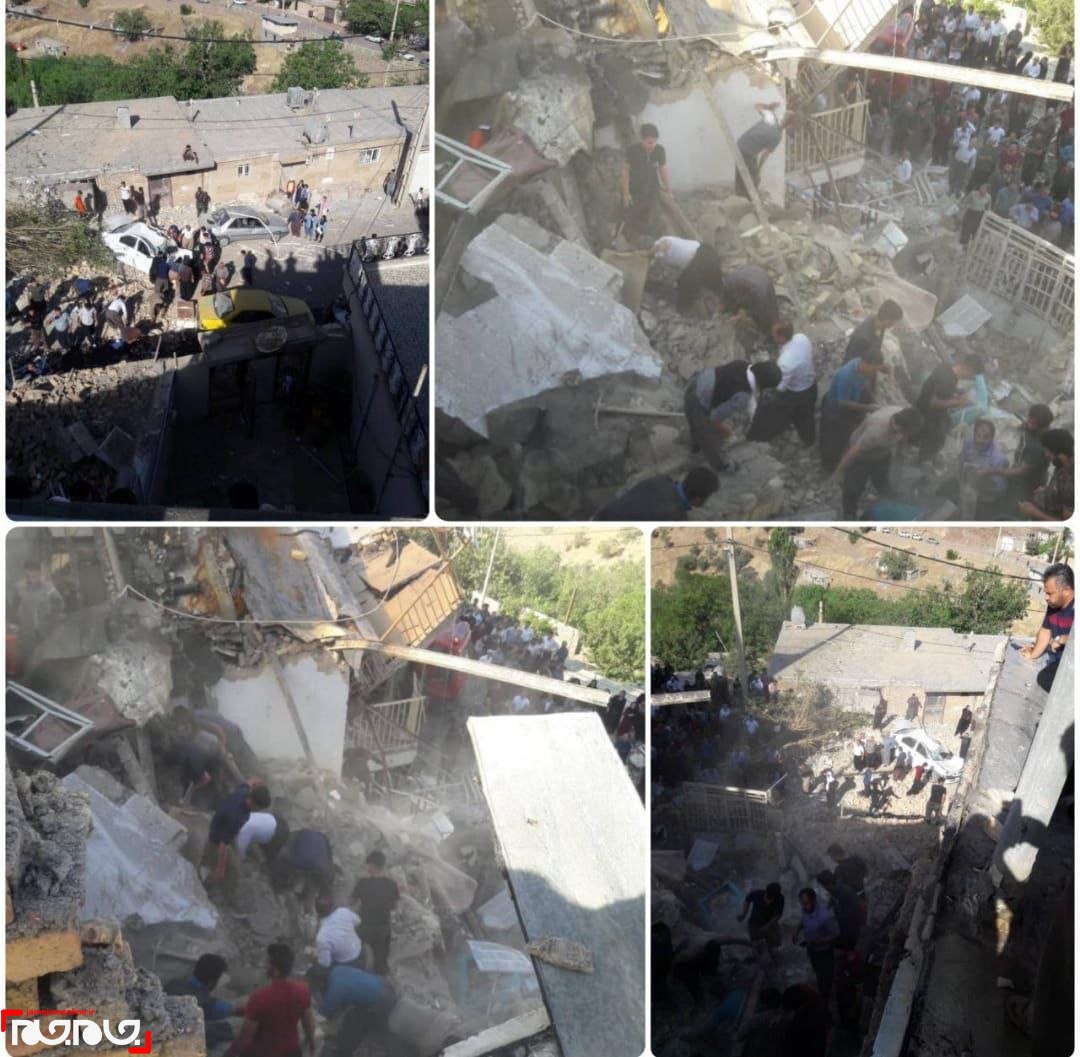 ریزش مرگبار ساختمان 3 طبقه در کرمانشاه