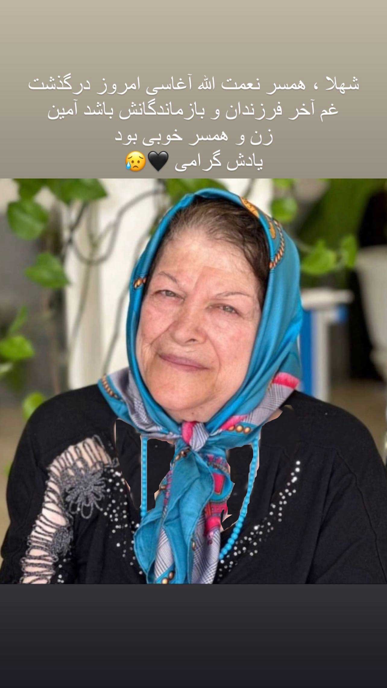 پیام شهناز تهرانی برای فوت همسر خواننده معروف