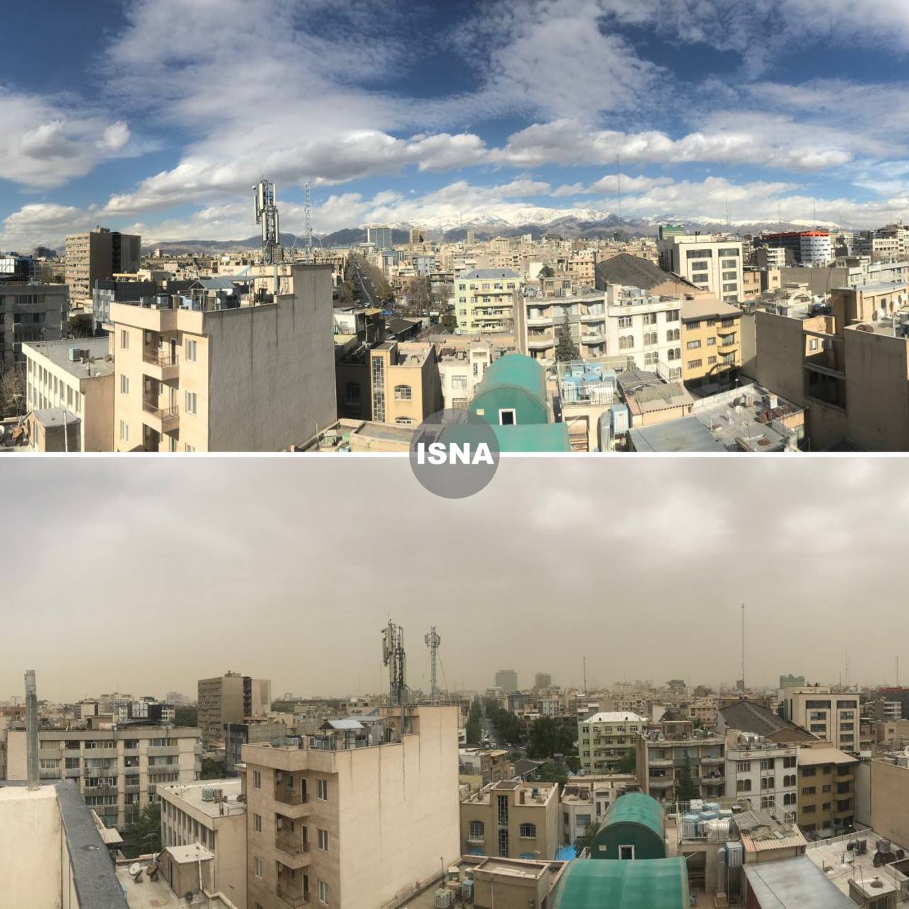  تفاوت عجیب آسمان تهران در روز پاک و آلوده