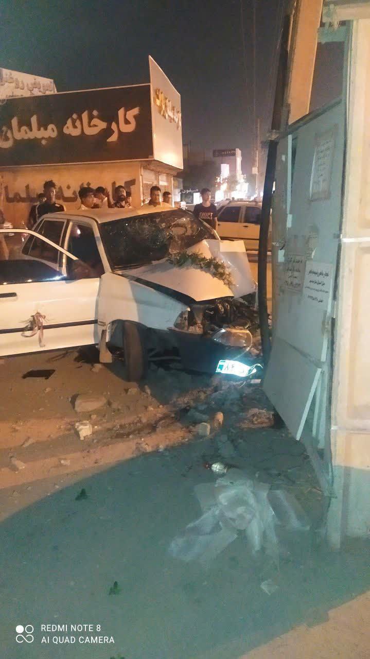 عکس تلخِ تصادف شدید خودروی عروس در مشهد