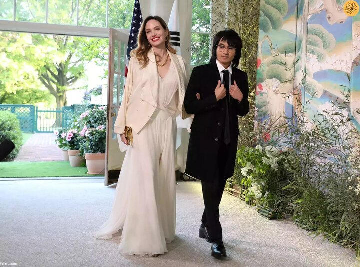 استایل خاص آنجلینا جولی با پسرش در کاخ سفید
