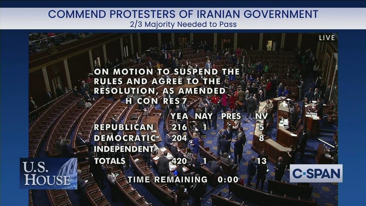 قطعنامه مجلس آمریکا درباره اعتراضات ایران