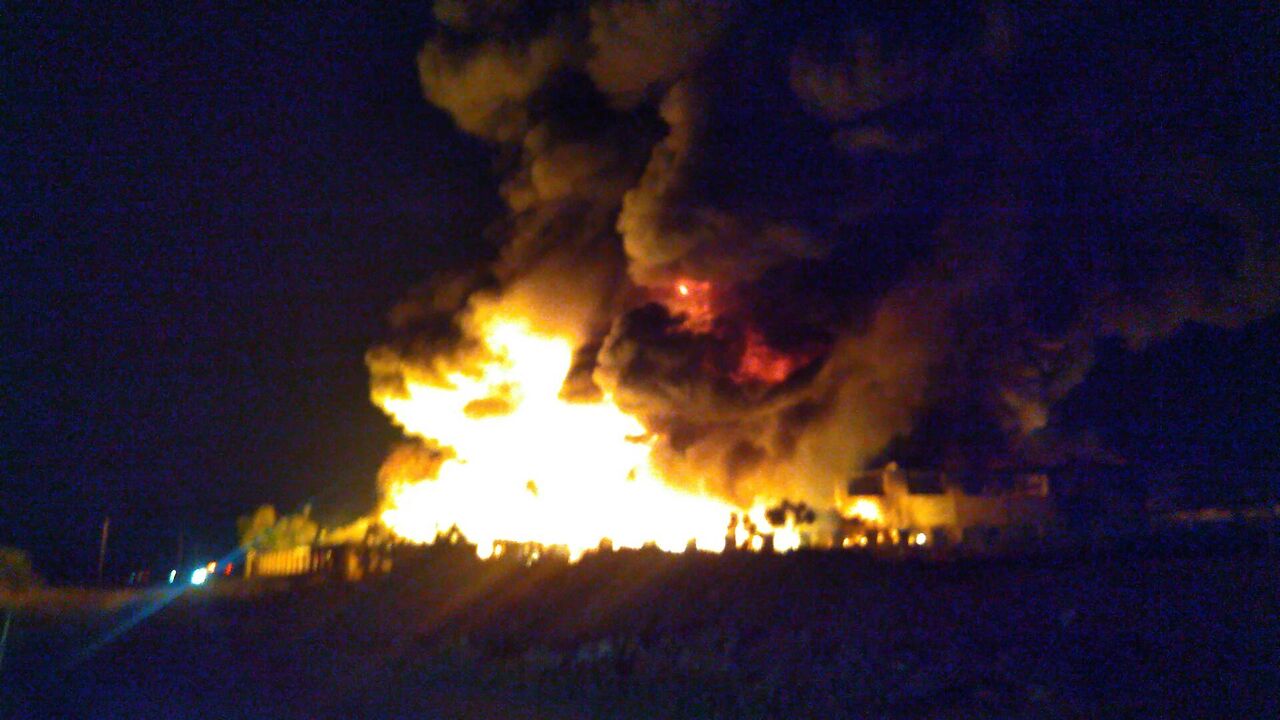 آتش‌سوزی انبار مواد شیمیایی در جنوب تهران