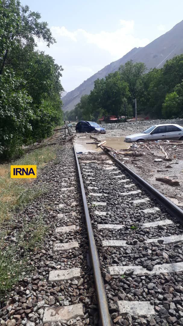 خط آهن تهران- شمال زیر آب رفت‌ ‌