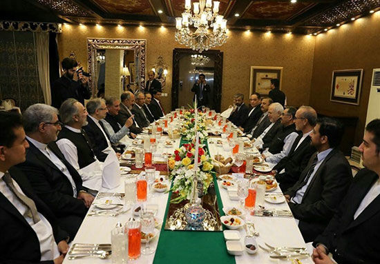 ظریف در ضیافت افطاری وزیر امور خارجه پاکستان