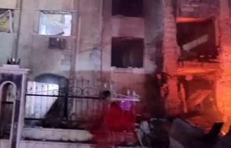 وضعیت یک ساختمان در دمشق بعد از حمله اسرائیل