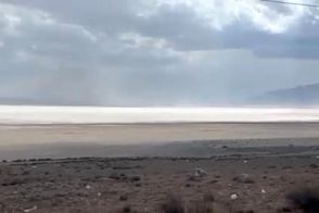 ویدئویی از توفان نمک در دریاچه ارومیه