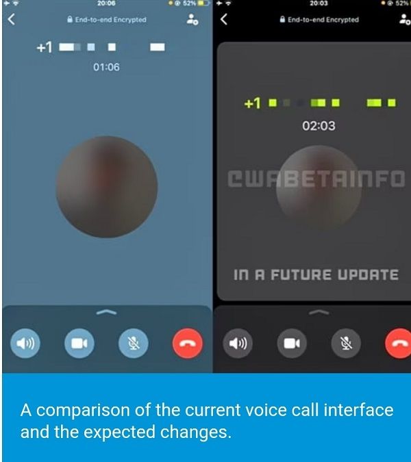 تماس صوتی واتس‌اپ به روزرسانی می‌شود